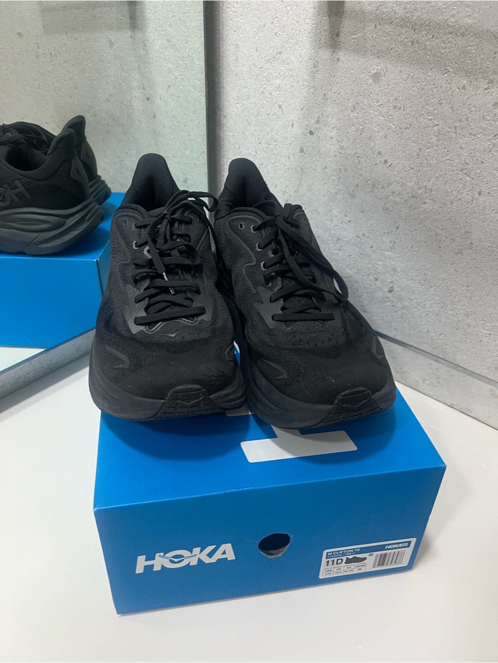 Hoka Black Lace-Up Running Shoes